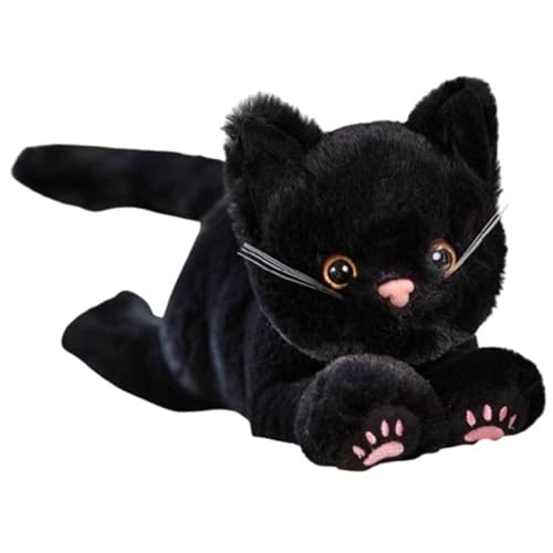 KUKUShining Katze Plüsch, Weiche Kuschelige Stofftiere Puppen Simuliertes Realistisches Kätzchen Plüschtier Spielzeug for Kinder Jungen Mädchen(Pink) von KUKUShining