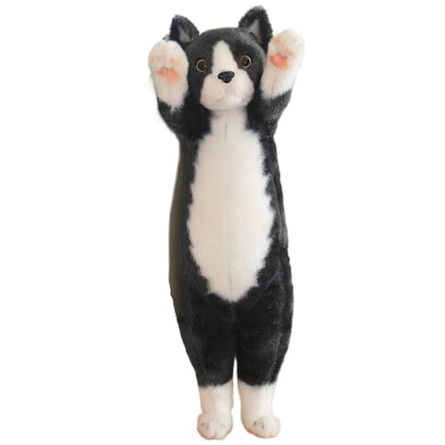 KUKUShining Katze Plüsch, Weiche Süße Stofftier Puppe Kätzchen Umarmungskissen Lebensechtes Plüsch Spielzeug Für Kinder Mädchen Jungen(Black,25cm/9.8in) von KUKUShining