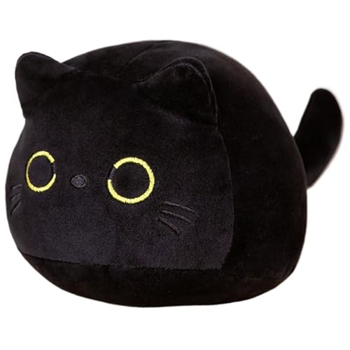 KUKUShining Katze Plüsch, Weiches Kuscheliges Stofftier Umarmungskissen Dekoration Puppe Kätzchen Plüschtiere Spielzeug Geschenke Für Kinder(Black,40cm/15.7in) von KUKUShining