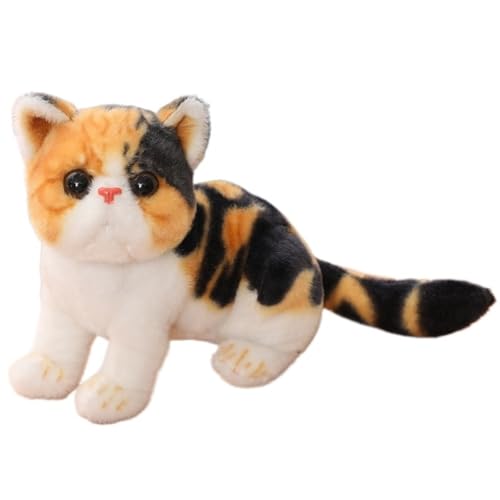 KUKUShining Katzen Plüsch, Weiches Stofftier Realistische Kätzchenpuppe Süßes Plüschtier Haustiergeschenke for Kinder Mädchen Jungen(Orange) von KUKUShining