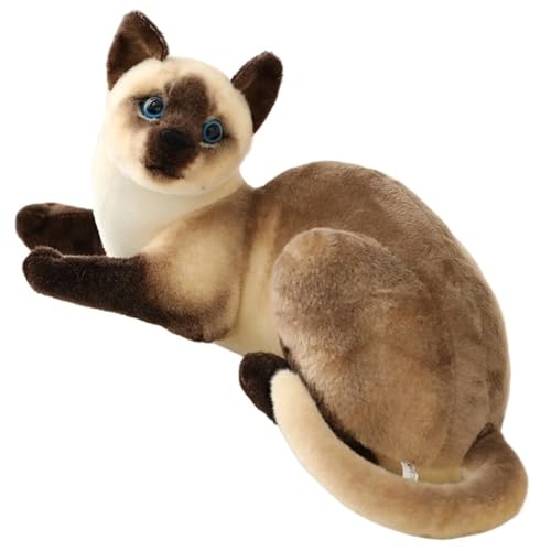 KUKUShining Katzen Plüsch, Weiches Süßes Kuscheltier Plüschspielzeug Simulation Einer Siamkatze Haustier Heimdekoration Geschenke for Kinder(Black,40cm/15.7in) von KUKUShining