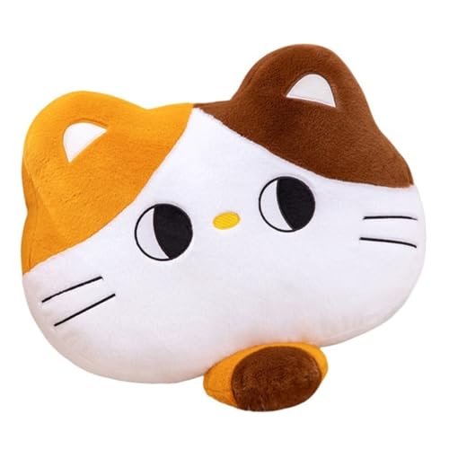 KUKUShining Katzen Plüschkissen, Weiches Stofftier Tierpuppen Kawaii Plüschtier for Auto Kinderkissen Geburtstag(Orange,30cm/11.81in) von KUKUShining