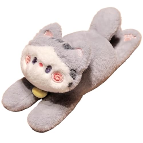 KUKUShining Katzen Plüschtier, Süße Stofftierpuppen Cartoons Umarmungen Katzenarmbänder Weiches Plüschtier for Kinder Geschenke for Geburtstag(Gray) von KUKUShining
