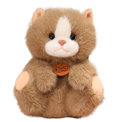 KUKUShining Katzen Plüschtier, Weiches Kätzchen Stofftierpuppen Süßes Flauschiges Plüschtier for Umarmen Von Jungen Und Mädchen Geburtstag(Brown B,35cm/13.8in) von KUKUShining