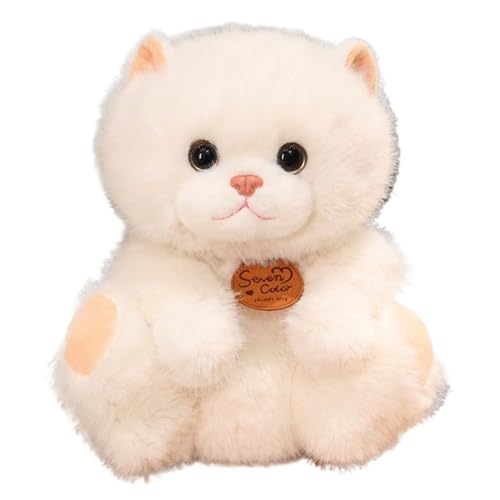 KUKUShining Katzen Plüschtier, Weiches Kätzchen Stofftierpuppen Süßes Flauschiges Plüschtier for Umarmen Von Jungen Und Mädchen Geburtstag(White B,25cm/9.8in) von KUKUShining