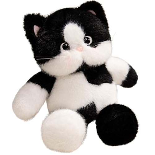 KUKUShining Katzen Plüschtier, Weiches Süßes Kuscheltier Simulations Kätzchen Plüschkissen Puppe Umarmend Schlafend for Geburtstagsgeschenke(Black,60cm/23.6in) von KUKUShining