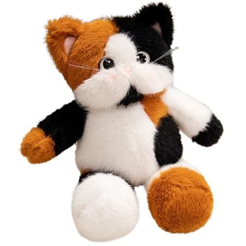 KUKUShining Katzen Plüschtier, Weiches Süßes Kuscheltier Simulations Kätzchen Plüschkissen Puppe Umarmend Schlafend for Geburtstagsgeschenke(Brown,60cm/23.6in) von KUKUShining