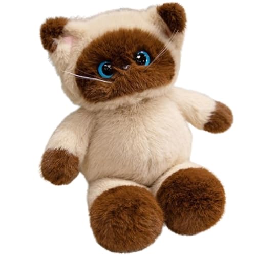 KUKUShining Katzen Plüschtier, Weiches Süßes Kuscheltier Simulations Kätzchen Plüschkissen Puppe Umarmend Schlafend for Geburtstagsgeschenke(Gray,45cm/17.7in) von KUKUShining