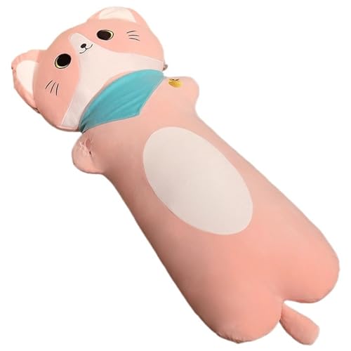 KUKUShining Katzenkissen Plüsch, Weiches Langes Kätzchen Kuscheltiere Körperkissen Kuscheliges Umarmungskissen Plüschtier Geschenk for Kinder(Pink,70cm/27.6in) von KUKUShining