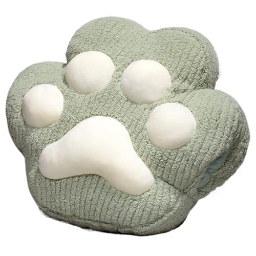KUKUShining Katzenpfoten Plüschkissen, Süßes Pfotenförmiges Wurfkissen Sitzkissen Stuhlkissen Raumdekor Puppe Plüschtier Spielzeug Für Sofa Tatami(Green) von KUKUShining