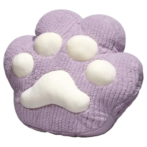 KUKUShining Katzenpfoten Plüschkissen, Süßes Pfotenförmiges Wurfkissen Sitzkissen Stuhlkissen Raumdekor Puppe Plüschtier Spielzeug Für Sofa Tatami(Purple) von KUKUShining