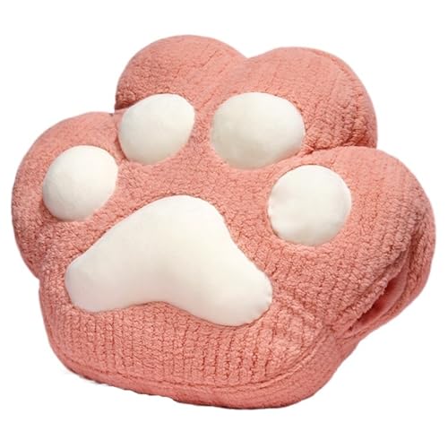 KUKUShining Katzenpfoten Plüschkissen, Süßes Pfotenförmiges Wurfkissen Sitzkissen Stuhlkissen Raumdekor Puppe Plüschtier Spielzeug Für Sofa Tatami(Red) von KUKUShining