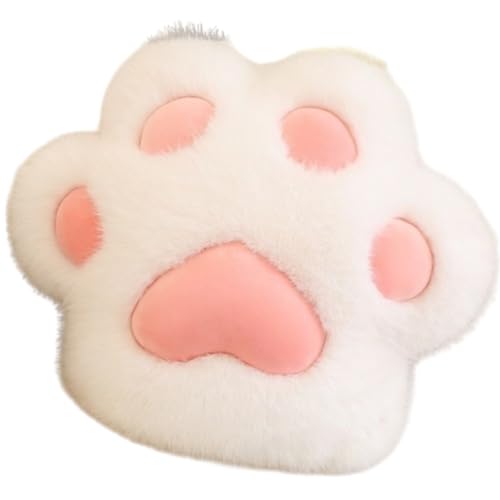 KUKUShining Katzenpfoten Plüschtier, Süßes Weiches Pelziges Kissen Plüschtier for Zuhause Geburtstagsgeschenk Heimdekoration Kinderdekoration(White) von KUKUShining