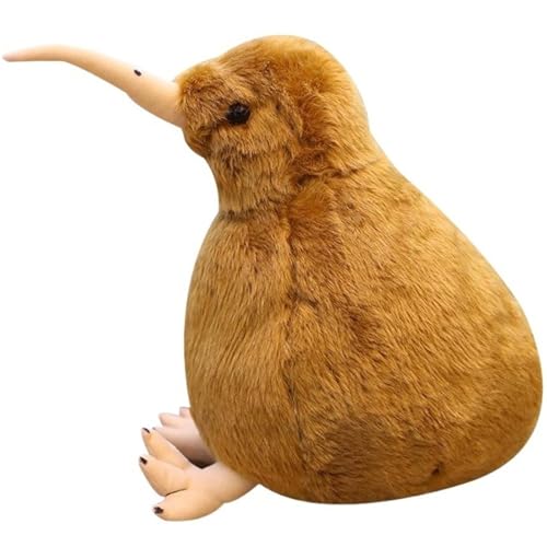 KUKUShining Kiwi Vogel Plüschtier, Weiches Kuscheliges Stofftier Kawaii Flauschige Puppe Lebensechtes Pelziges Geschenk Kinder Erwachsene Jungen(Brown,20cm/7.8in) von KUKUShining