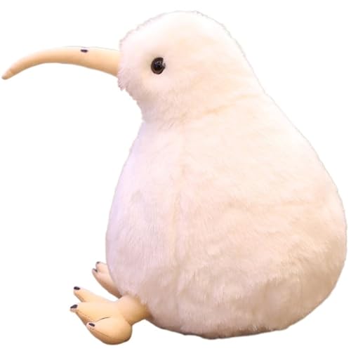 KUKUShining Kiwi Vogel Plüschtier, Weiches Kuscheliges Stofftier Kawaii Flauschige Puppe Lebensechtes Pelziges Geschenk Kinder Erwachsene Jungen(White,20cm/7.8in) von KUKUShining