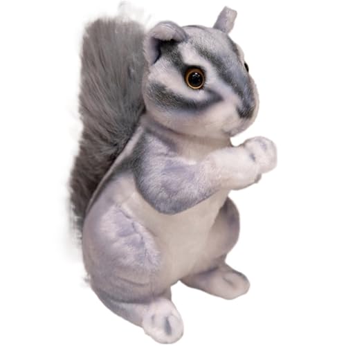 KUKUShining Kleines Eichhörnchen Plüschtier, Süße Kuscheltiere Puppen Weiches Kissen Simulations Plüschtier for Geschenke Kinderdekorationen(Gray,19cm/7.48in) von KUKUShining
