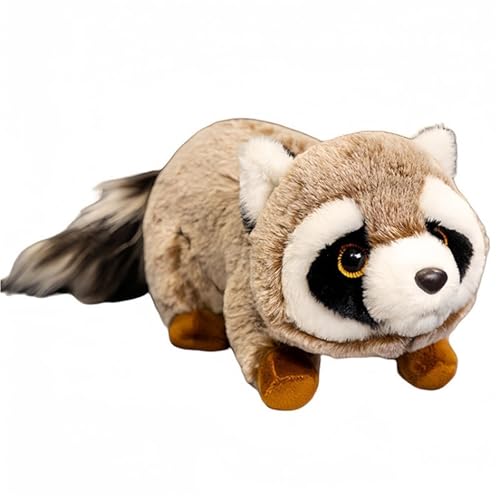 KUKUShining Kleines Waschbär Plüschtier, Süßes Kuscheltierkissen Weicher Kuscheliger Plüschtierstoff Kinder Heimdekoration(Brown) von KUKUShining