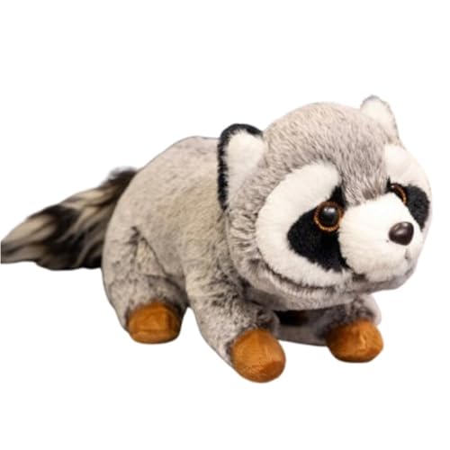 KUKUShining Kleines Waschbär Plüschtier, Süßes Kuscheltierkissen Weicher Kuscheliger Plüschtierstoff Kinder Heimdekoration(Gray) von KUKUShining