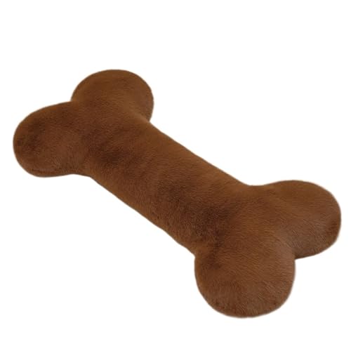 KUKUShining Knochenförmiges Plüschkissen, Langes Weiches Blumen Bodenkissen Dekoratives Sitzkissen for Stuhl Auto Sofa(Dark Brown,35cm/13.8in) von KUKUShining