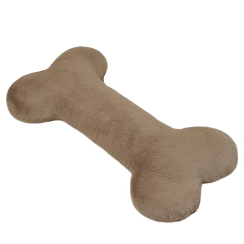 KUKUShining Knochenförmiges Plüschkissen, Langes Weiches Blumen Bodenkissen Dekoratives Sitzkissen for Stuhl Auto Sofa(Light Brown,35cm/13.8in) von KUKUShining