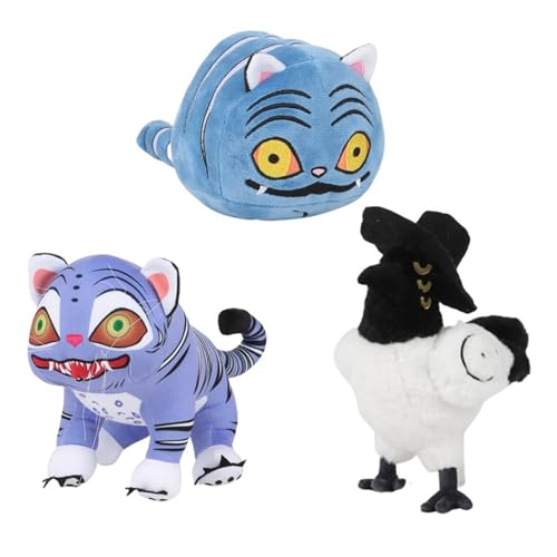 KUKUShining Kpop Dämonenjäger Plüschtier, Süße Stofftierpuppen Tiger Plüschtier for Fans Halloween Geburtstag Desktop Geschenke(3PCS) von KUKUShining