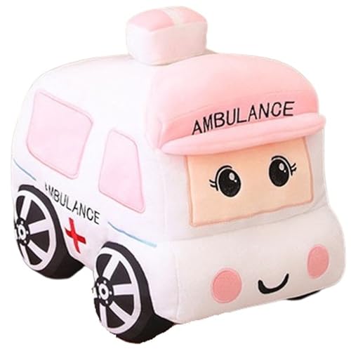 KUKUShining Krankenwagen Plüschtier, Gefülltes Auto Kissen Spielzeug Weiches Süßes Simulations Taxi Polizeiauto Kinder Jungen Geburtstag Weihnachten(Ambulance,40cm/15.7in) von KUKUShining