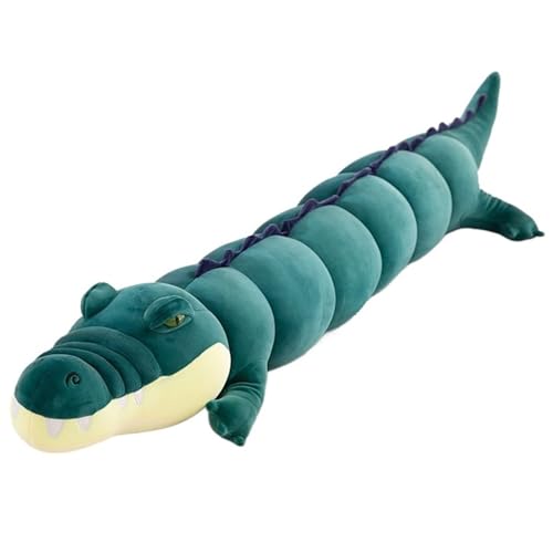 KUKUShining Krokodil Plüsch, Kuscheltiere Langes Körperkissen Süße Puppe Weiches Dekokissen Alligator Plüschtier Spielzeug Geschenk Für Kinder(Blue,100cm/39.4in) von KUKUShining