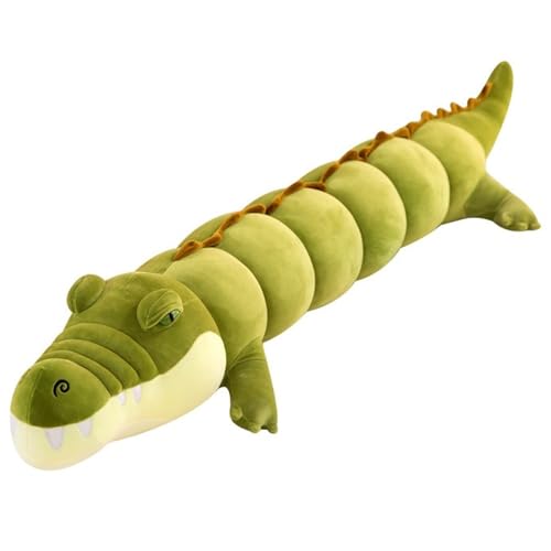 KUKUShining Krokodil Plüsch, Kuscheltiere Langes Körperkissen Süße Puppe Weiches Dekokissen Alligator Plüschtier Spielzeug Geschenk Für Kinder(Green,80cm/31.5in) von KUKUShining