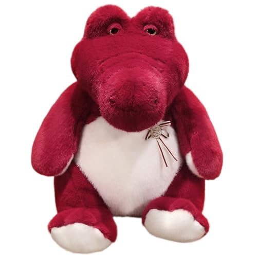 KUKUShining Krokodil Plüschtier, Kuschelweiche Stofftier Puppe Mit Medaillenband Realistisches Flauschiges Alligator Plüschtier Für Kinder(Red,30cm/11.8in) von KUKUShining