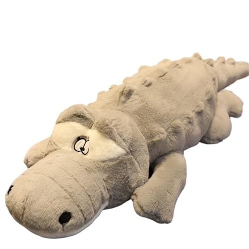 KUKUShining Krokodil Plüschtier, Schönes Weiches Kuscheltierkissen Süßes Lebensechtes Lustiges Plüschtier for Das Geburtstagssofa for Kinder(Gray) von KUKUShining