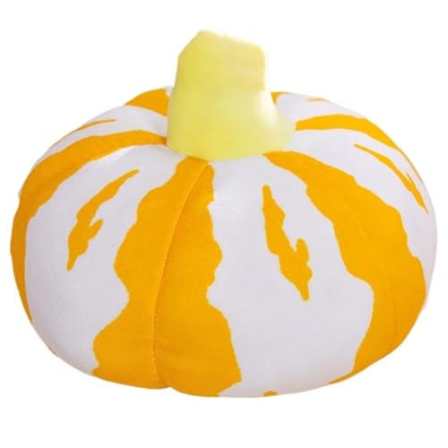 KUKUShining Kürbis Plüsch, Kuscheltier Weiches Gefülltes Dekokissen Dekoratives Kissen Flauschiges Kürbis Plüschtier Für Die Partydekoration(White,45cm/17.7in) von KUKUShining