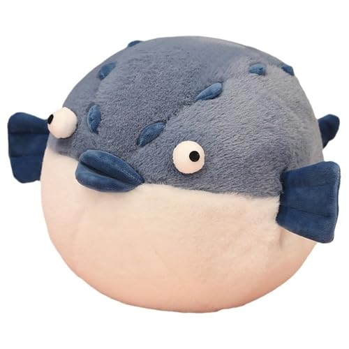 KUKUShining Kugelfisch Plüschtier, Kuschelig Weiche Stofftier Puppe Kuscheltier Lustiges Molliges Plüsch Spielzeug Für Kinder Mädchen(Blue,60cm/23.6in) von KUKUShining