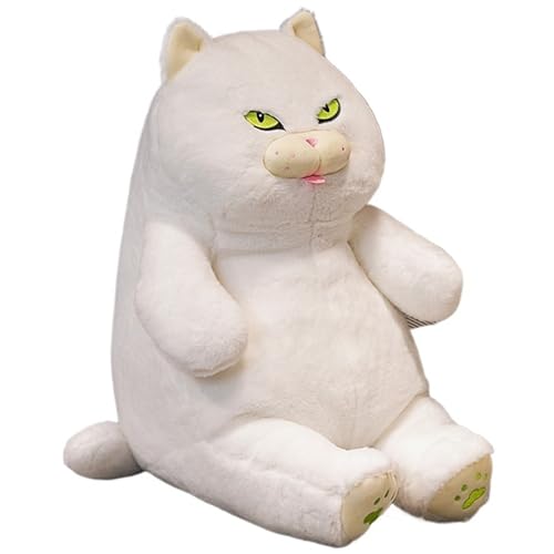 KUKUShining Kurzhaar Katze Plüsch, Süße Kuscheltier Stofftier Puppe Umarmungskissen Kätzchen Plüschtier Realistisches Heimdekoration Geschenk(White,60cm/23.6in) von KUKUShining