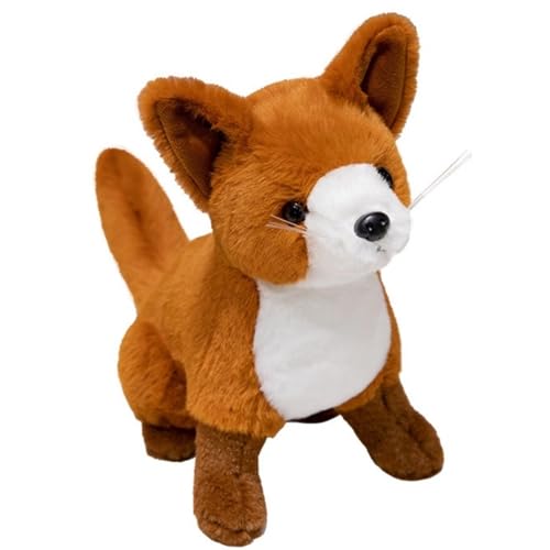 KUKUShining Kuscheliges Fuchs Plüschtier, Realistisches Stoffkissen Puppe Weiches Tier Plüschkissen Geburtstagsgeschenk for Kinder Babys Jungen(Brown) von KUKUShining