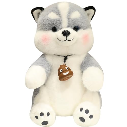 KUKUShining Kuscheliges Husky Plüschtier, Süßer Welpe Stofftier Hund Plüschkissen Puppe Umarmung for Jungen Mädchen Kinder(50cm/19.68in) von KUKUShining