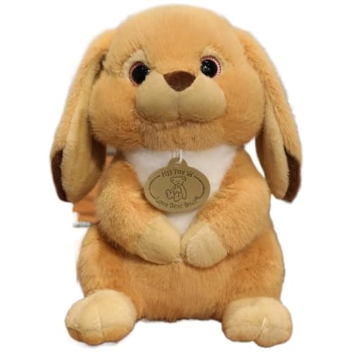 KUKUShining Kuscheliges Kaninchen Plüschtier, Flauschiges Süßes Stofftier Sitzendes Hase Mit Hängeohren Plüschkissen Puppe Kindergeschenk Ostern(Orange) von KUKUShining