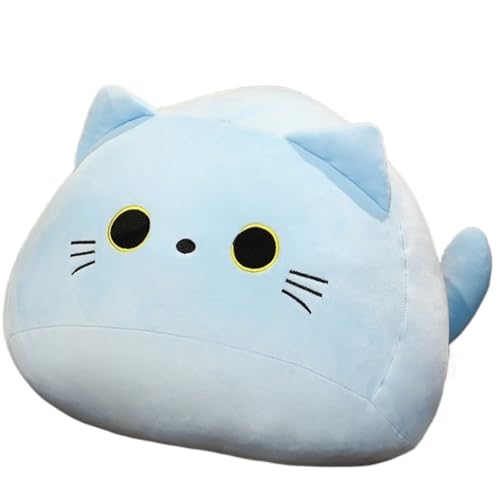 KUKUShining Kuscheliges Katzen Plüschtier, Flauschiges Stofftier Süßes Plüschkissen Puppe Baumwolle Auto Heimdekoration Geschenke(Blue,40cm/15.7in) von KUKUShining