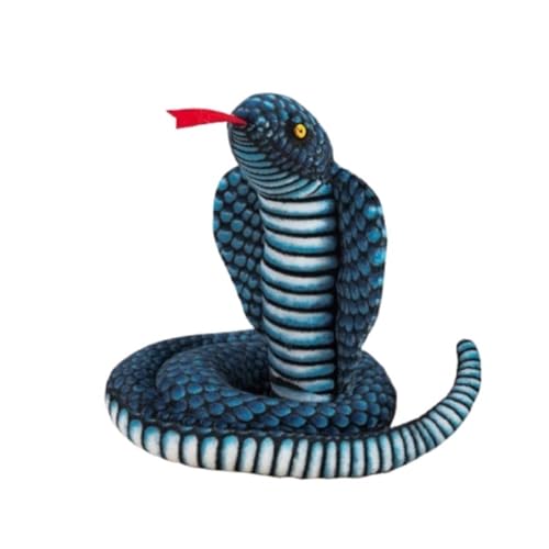 KUKUShining Kuscheliges Schlangen Plüschtier, Realistisches Weiches Stofftier Riesige Plüschschlangenpuppe Kissenornament Aprilscherz(Blue) von KUKUShining