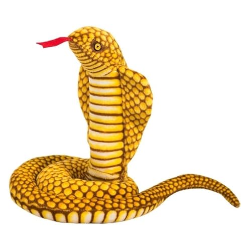 KUKUShining Kuscheliges Schlangen Plüschtier, Realistisches Weiches Stofftier Riesige Plüschschlangenpuppe Kissenornament Aprilscherz(Golden) von KUKUShining