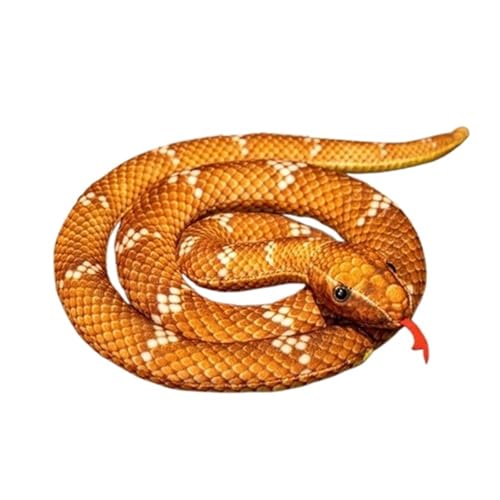 KUKUShining Kuscheliges Schlangen Plüschtier, Weiches Stofftier Künstliche Schlange Kuschelige Puppe Realistische Dekorationen Geschenke(Brown,80cm/31.49in) von KUKUShining