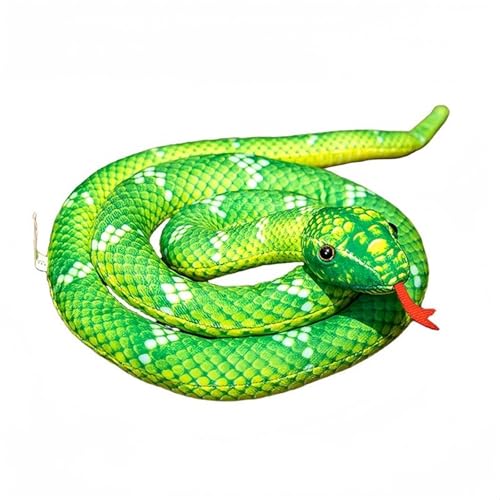KUKUShining Kuscheliges Schlangen Plüschtier, Weiches Stofftier Künstliche Schlange Kuschelige Puppe Realistische Dekorationen Geschenke(Green,80cm/31.49in) von KUKUShining