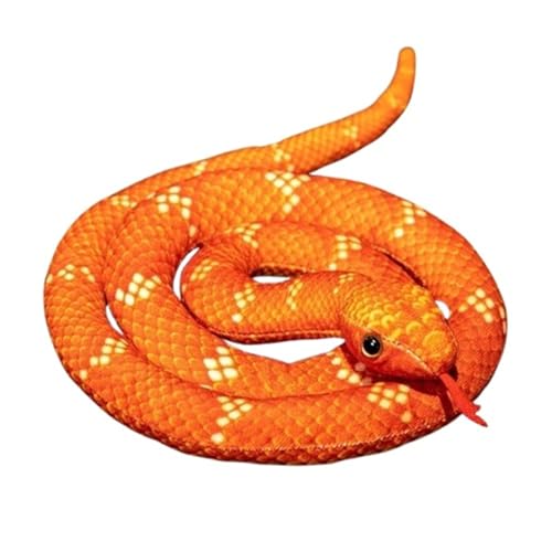 KUKUShining Kuscheliges Schlangen Plüschtier, Weiches Stofftier Künstliche Schlange Kuschelige Puppe Realistische Dekorationen Geschenke(Red,110cm/43.30in) von KUKUShining