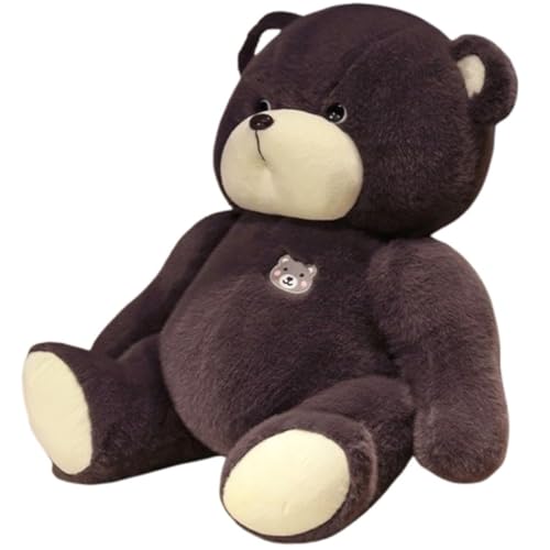 KUKUShining Kuscheliges Teddybär Plüschtier, Weich Mit Schleife Ausgestopfte Plüschtierpuppen Süßes Kissen for Kinder Neugeborene Babys Geschenk(Blcak,35cm/13.8in) von KUKUShining