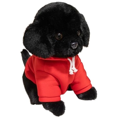 KUKUShining Labrador Plüschtier, Süßer Teddy Hund Kuscheltier Mit Kleidung Kawaii Welpe Haustier Spielzeug Geschenke for Kinder Freundin(Black,45cm/17.7in) von KUKUShining