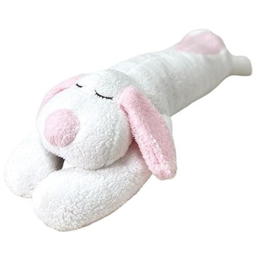 KUKUShining Langer Hund Plüsch, Süßes Stofftier Welpenkissen Puppe Flauschiges Spielzeug Schlaf Bett Kopfstütze for Kinder Erwachsene(Pink,70cm/27.6in) von KUKUShining