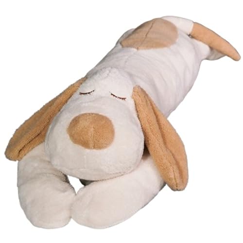 KUKUShining Langer Hund Plüsch, Süßes Stofftier Welpenkissen Puppe Flauschiges Spielzeug Schlaf Bett Kopfstütze for Kinder Erwachsene(White,70cm/27.6in) von KUKUShining