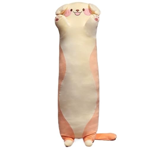 KUKUShining Langer Hund Plüsch, Weiches Süßes Kuscheltier Umarmungskissen Kawaii Welpen Plüschtier Spielzeug Geschenke for Kinder Liebhaber(Orange,110cm/43.3in) von KUKUShining