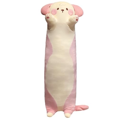 KUKUShining Langer Hund Plüsch, Weiches Süßes Kuscheltier Umarmungskissen Kawaii Welpen Plüschtier Spielzeug Geschenke for Kinder Liebhaber(Pink,90cm/35.4in) von KUKUShining