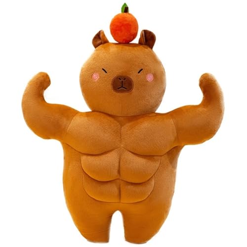 KUKUShining Langes Capybara Plüschtier, Süße Muskel-Kuscheltiere Puppen Weiche Plüschtiere Matschig Großes Kuschelkissen Als Geschenk for Kinder(58cm/22.8in) von KUKUShining