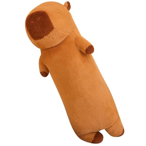 KUKUShining Langes Capybara Plüschtier, Süßes Weiches Kuscheltier Schlafendes Plüschtier Umarmendes Kawaii Kissen Puppe Als Geschenk Kinderkörper von KUKUShining